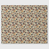 Illustratie van border collie cadeaupapier (Vlak)