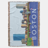 Illustratie van Boston Skyline Computer Terug naar Deken (Voorkant Verticaal)