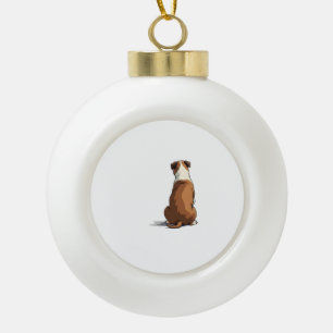 Illustratie van Bulldog van achteren Hondenliefheb Keramische Bal Ornament