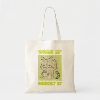 Illustratie van chagrijnige kat uit het verleden - tote bag