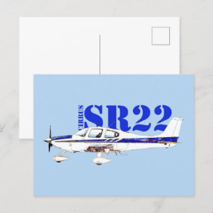 Illustratie van Cirrus SR22 licht Vliegtuig ontwer Briefkaart