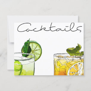 Illustratie van cocktails briefkaart