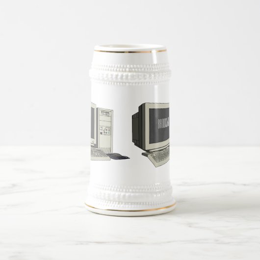 Illustratie van computercartoon bierpul (Center)