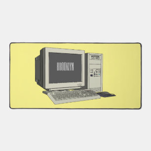 Illustratie van computercartoon bureaumat
