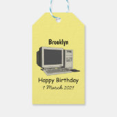 Illustratie van computercartoon cadeaulabel (Achterkant)