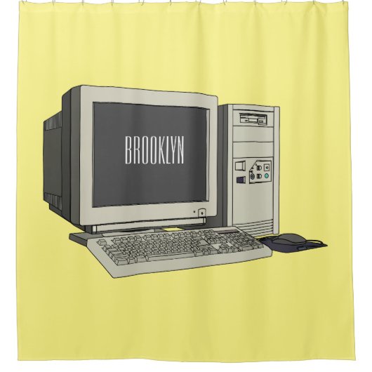 Illustratie van computercartoon douchegordijn (Voorkant)