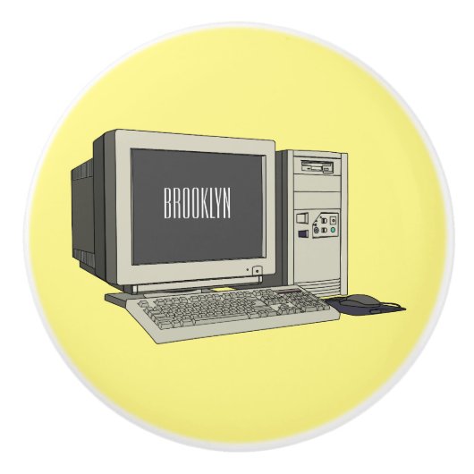 Illustratie van computercartoon keramische knop (Voorkant)