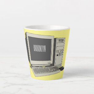 Illustratie van computercartoon latte mok