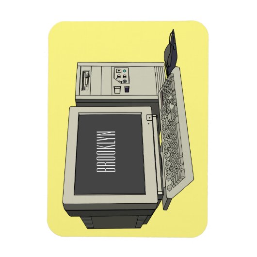 Illustratie van computercartoon magneet (Verticaal)