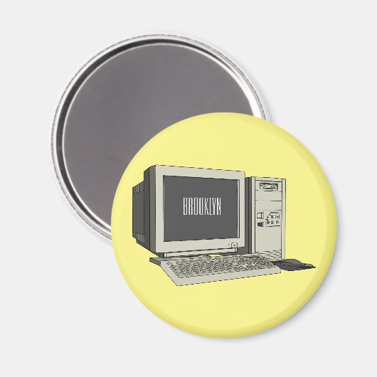 Illustratie van computercartoon magneet (Voorkant / Achterkant)