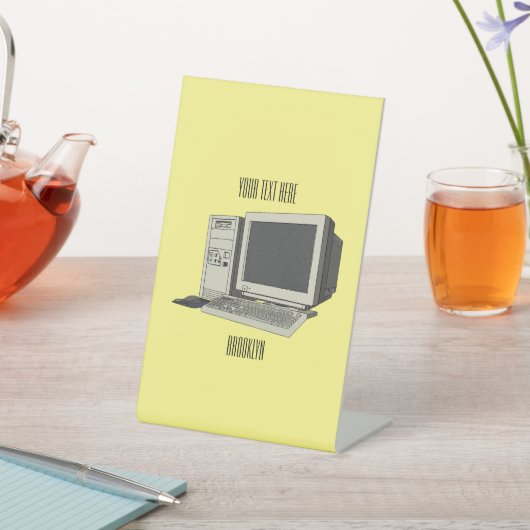 Illustratie van computercartoon reclamebord met voetstuk (Insitu)