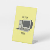 Illustratie van computercartoon reclamebord met voetstuk (Voorkant)