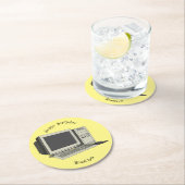 Illustratie van computercartoon ronde kartonnen onderzetter (Insitu)