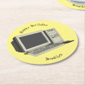 Illustratie van computercartoon ronde kartonnen onderzetter (Gebogen)