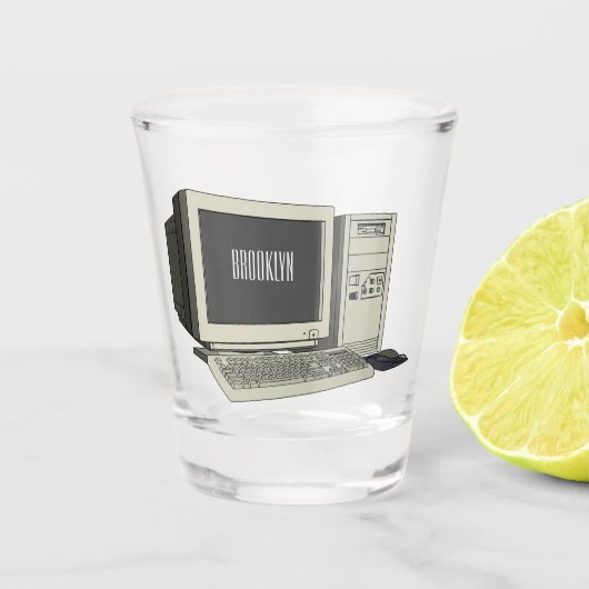 Illustratie van computercartoon shot glas (Voorkant)