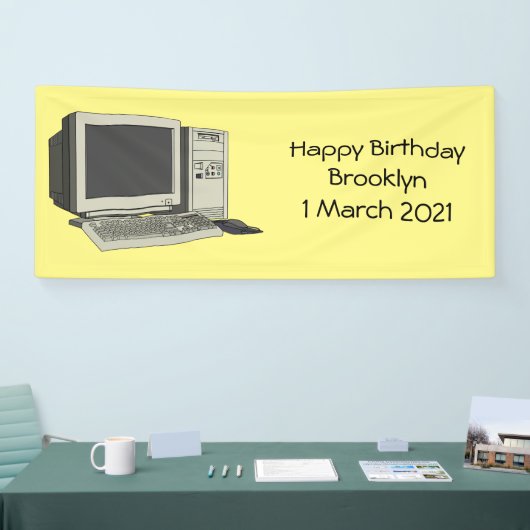 Illustratie van computercartoon spandoek (Beurs)