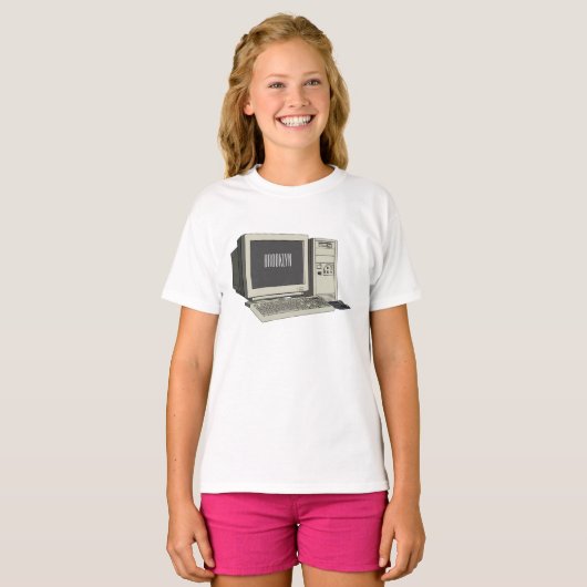 Illustratie van computercartoon t-shirt (Voorkant volledig)