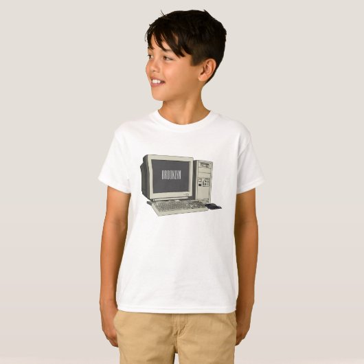 Illustratie van computercartoon t-shirt (Voorkant volledig)