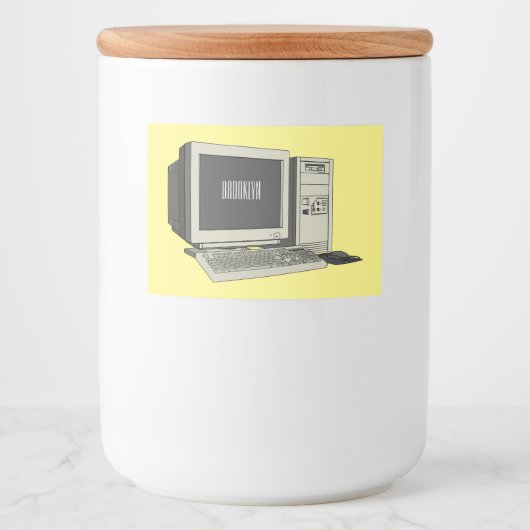 Illustratie van computercartoon voedselcontainer etiket (Voorkant)