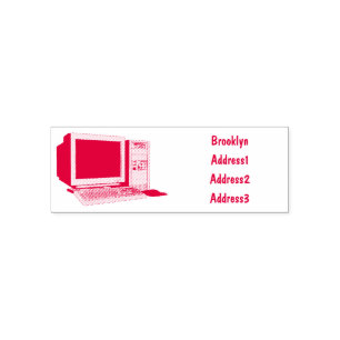 Illustratie van computercartoon  zelfinktende stempel