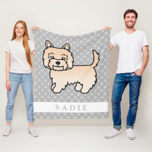 Illustratie van Cream Cairn Terrier-hond met eigen Fleece Deken