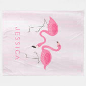 Illustratie van Cute Pink Flamingos Fleece Deken (Voorkant (Horizontaal))