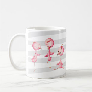 Illustratie van Cute Pink Flamingos Koffiemok