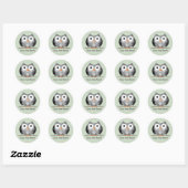 Illustratie van Cute Pset Grey Horned Owl Ronde Sticker (Vel)
