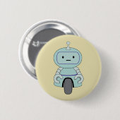 Illustratie van Cute Retro Robot Ronde Button 5,7 Cm (Voorkant /achterkant)