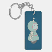 Illustratie van Cute Retro Robot Sleutelhanger (Voorkant Links)