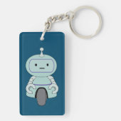 Illustratie van Cute Retro Robot Sleutelhanger (achterkant)