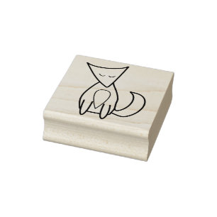 Illustratie van Cute Woodland Fox Line Art Tekenin Rubberstempel