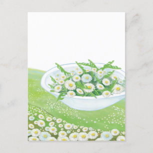 Illustratie van Daisy en Dandelion Spring Salad Feestdagenkaart