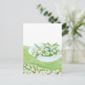 Illustratie van Daisy en Dandelion Spring Salad Feestdagenkaart (Staand voorkant)