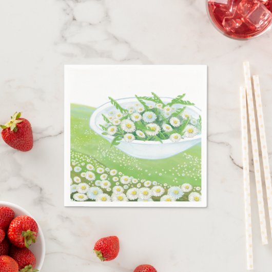 Illustratie van Daisy en Dandelion Spring Salad Servet (Insitu)