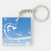 Illustratie van damessport sleutelhanger (Achterkant)