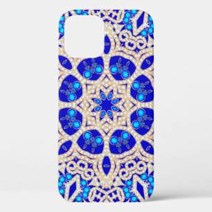 Illustratie van de  achtergrond met edelstenen iPhone 12 hoesje