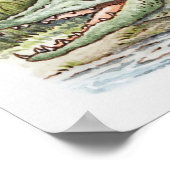 Illustratie van de alligator aan de wal poster (Hoek)