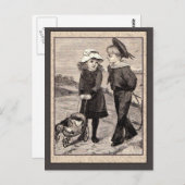 Illustratie van de Antiek primer van het kind Briefkaart (Voorkant / Achterkant)