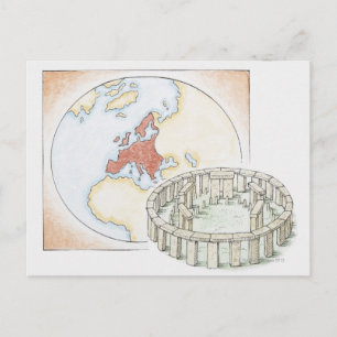 Illustratie van de antieke steencirkel voor briefkaart