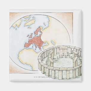 Illustratie van de antieke steencirkel voor magneet