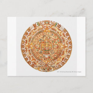 Illustratie van de Aztec-zonnsteen Briefkaart