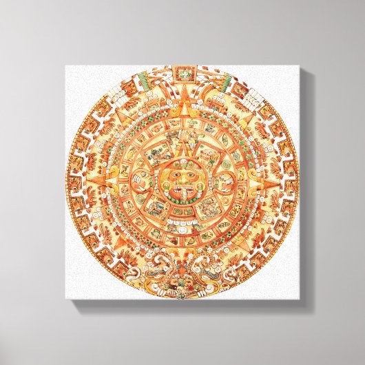 Illustratie van de Aztec-zonnsteen Canvas Afdruk (Voorkant)