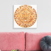 Illustratie van de Aztec-zonnsteen Canvas Afdruk (Insitu (Woonkamer))