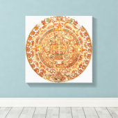 Illustratie van de Aztec-zonnsteen Canvas Afdruk (Insitu (Houten vloer))