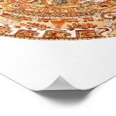 Illustratie van de Aztec-zonnsteen Poster (Hoek)