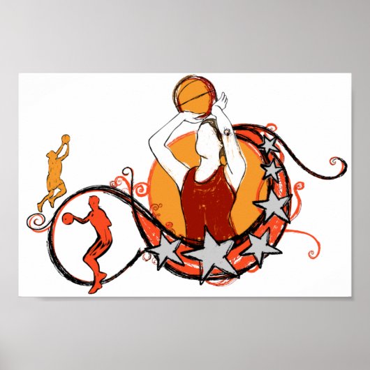 Illustratie van de Basketball voor vrouwen Poster (Voorkant)
