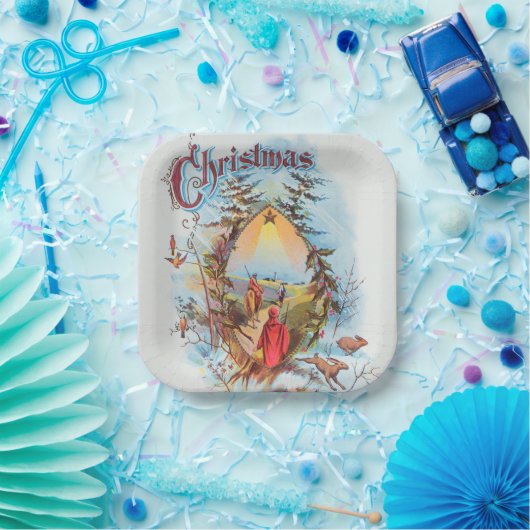 Illustratie van de Biblical Magi Holiday Papieren Bordje (Feest)