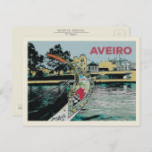 "Illustratie van de boot van Moliceiro in Aveiro P Briefkaart (Voorkant / Achterkant)