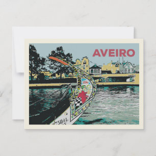 "Illustratie van de boot van Moliceiro in Aveiro P Briefkaart